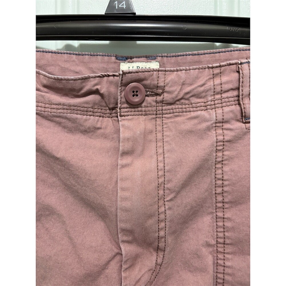 L.L.Bean Womens Cargo Utility Shorts Pink Size 18 Button Fly Flat Front - Picture 2 of 10